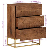 Chest of Drawers 55x30x76 cm Solid Wood Mango and Iron 371995
