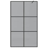 Walk-in Shower Wall Black 115 x 195 cm Tempered Glass 42022045