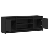 TV Cabinet with LED Black 139.5x34x50 cm Engineered Wood 852195