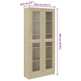 Vitrine Cabinet Sonoma Oak 82.5x30.5x185 cm Engineered Wood 802771