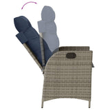 5 Piece Garden Dining Set with Cushions Grey Poly Rattan 3213308