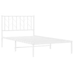 ZNTS Metal Bed Frame with Headboard White 100x190 cm 374480