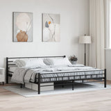 ZNTS Bed Frame without Mattress Black Steel 200x200 cm 285281