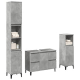 3 Piece Bathroom Furniture Set Concrete Grey Engineered Wood 3324950