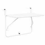 Hanging Balcony Table Folding White 60 x 39 x 65 cm Steel 42008074
