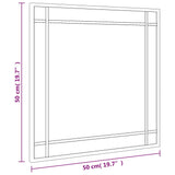 Wall Mirror Black 50x50 cm Square Iron 358634