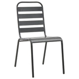 Stackable Garden Chair Set 5 pcs Anthracite Powder-coated Steel 3283766