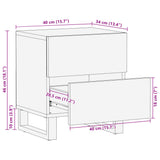 Bedside Cabinets 2 pcs 40x34x46 cm Solid Wood Bleached Mango 377433