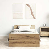 Bed Frame without Mattress Artisan Oak 100x200 cm Engineered Wood 857477