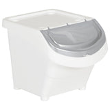 Stackable Waste Bins with Lids 3 pcs White PP 78 L 364068