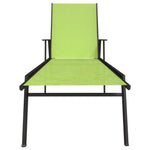 ZNTS Sun Lounger Steel and Textilene Fabric Green 317598