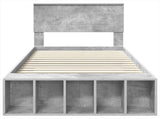 Bed Frame with Shelf Concrete Grey 90 x 190 cm Engineered Wood 3408406