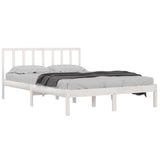 Bed Frame without Mattress White Solid Wood Pine 140x200 cm 3105072