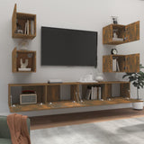 6 Piece TV Cabinet Set Smoked Oak Engineered Wood 3114267