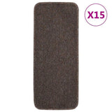 Anti Slip Stair Mats 15 pcs 60x25 cm Brown Rectangular 340400