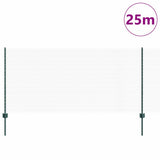 Welded Wire Fence 25 x 1 m PVC-Coated Steel Green Mesh 3336716