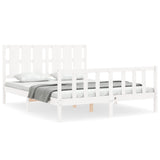Bed Frame without Mattress White 160x200 cm Solid Wood Pine 3192242