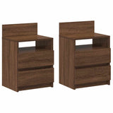 ZNTS Bedside Cabinets 2 pcs with 2 Drawers Brown Oak 40x33x60 cm 858573