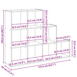 Room Divider Bookcase 3-Tier Concrete Grey 137.5x29x103.5 cm Engineered Wood 857979