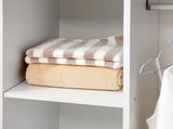 Open Wardrobe on Wheels, Bedroom Wardrobe with Clothes Hanging Rail, 3 Storage Shelves, Mobile T3398P328079