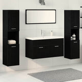 Bathroom Furniture Set 4 pcs Black Oak Engineered Wood 3334373