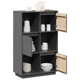 Highboard Grey 74x35x117 cm Solid Wood Pine 814366