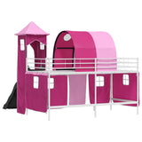 Kids'Loft Bed Frame White and Pink 80 x 200 cm Metal 42020907