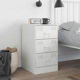 Bedside Cabinet White 34.5x39x62 cm Steel 841785