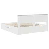 Bed Frame with Headboard White 200 x 200 cm Engineered Wood 3408725