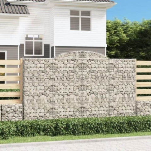 Arched Gabion Baskets 6 pcs 300x50x180/200 cm Galvanised Iron 3146777