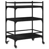 Kitchen Trolley Black 65x40x86.5 cm Engineered Wood 842396