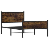 Metal Bed Frame without Mattress Smoked Oak 107x203 cm 4007846