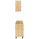 Cabinet with Drawer SKI 8 pcs Honey Brown Solid Pine Wood 3392651
