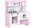 Kids Kitchen Playset, with Lights, Sounds, Microwave, Sink and Storage - Pink T3398P348120