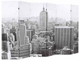 Folding Room Divider 228x170 cm New York by Day Black and White 245860