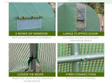 Large Polytunnel Walk In Greenhouse, Plant Gardening Tunnel Green House with Metal Hinged Door, T3398P318833