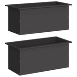 Garden Planter with LED 2 pcs Black 40 x 80 x 40 cm Steel 8008155