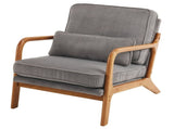Low Arm Accent Chair - Light Gray Corduroy Upholstered Indoor Lounge Chair, Compact Single Seater 44914714