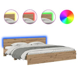 Bed Frame Artisan Oak 180 x 200 cm Engineered Wood 3403596