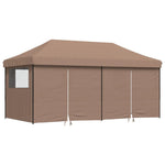 Foldable Party Tent Pop-Up with 4 Sidewalls Brown 4004956