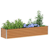 Garden Raised Bed Light Brown 195 x 50 x 36 cm Galvanised Steel 42017344