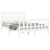 Bed Frame without Mattress White 120x200 cm Solid Wood Pine 3192487