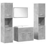4 Piece Bathroom Furniture Set Concrete Grey Engineered Wood 3324886