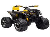 12V Quad Bike ATV with LED Lights, Music, Backrest, Forward, Backward, Yellow T3398P422363