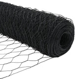 ZNTS Fence Posts 22 pcs U-Channel Grey 160 cm Steel, Hexagon Fence Grey 1.6x100 m Steel 3336945
