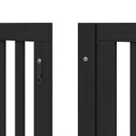 Dog Gate with Door Foldable 12 Panels Black 600 cm Poplar Wood 3155657
