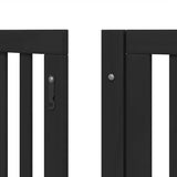 Dog Gate with Door Foldable 12 Panels Black 600 cm Poplar Wood 3155657