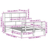 Bookcase Bed without Mattress 120x190 cm Small Double Solid Wood Pine 3322745