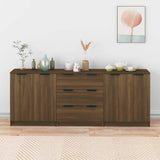 3 Piece Sideboards Brown Oak Engineered Wood 3115787