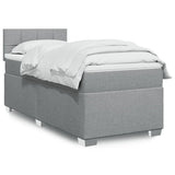 Box Spring Bed with Mattress Light Grey 100x200 cm Fabric 3285799
